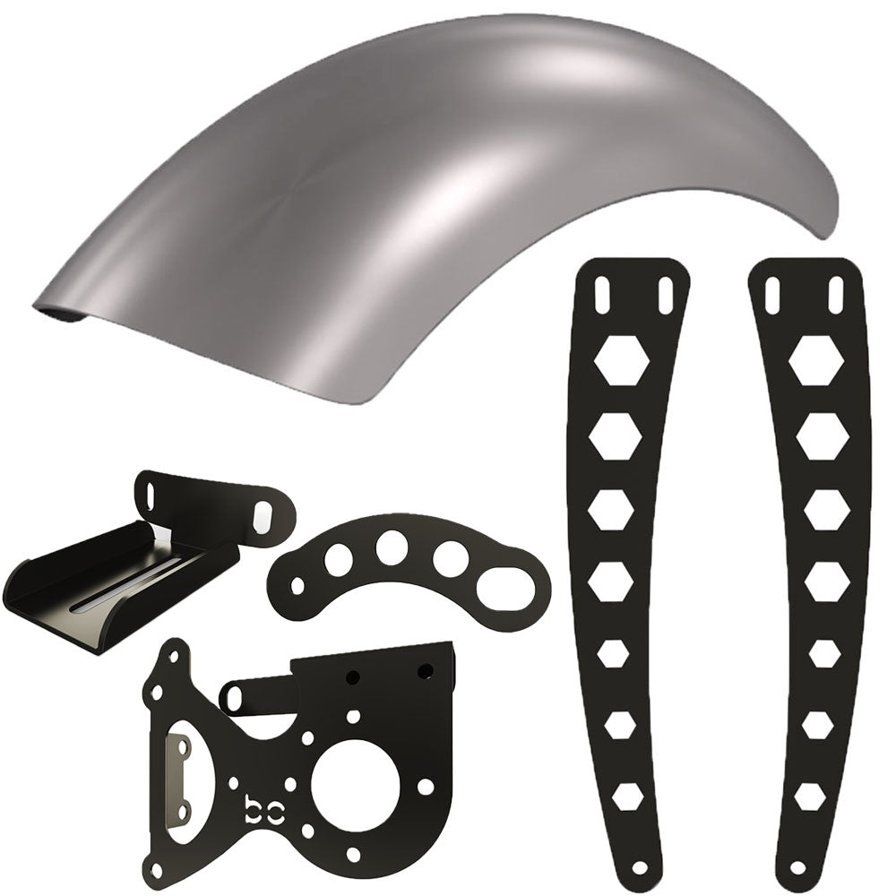 Honda VTX1300 Rear Fender Kit (ALUMINUM) Fender Combo Kit (Rear Fender + Strut Bracket  + Left Bike Bracket  + Fender Bracket + WIDE HEXAGON)