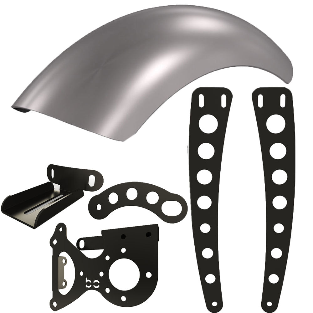 Honda VTX1300 Rear Fender Kit (STEEL) Fender Combo Kit (Rear Fender + Strut Bracket  + Left Bike Bracket  + Fender Bracket + WIDE HOLES)