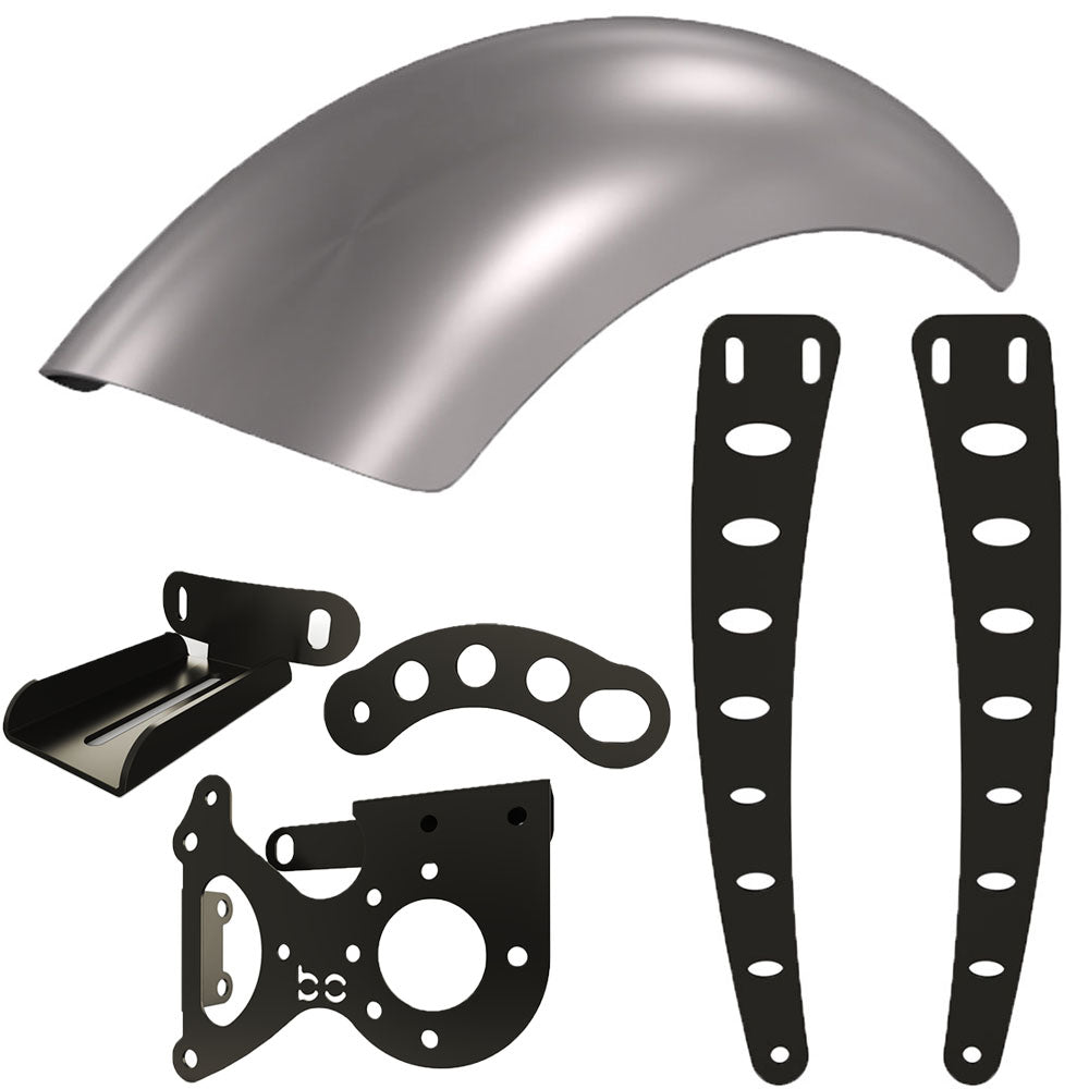 Honda VTX1300 Rear Fender Kit (STEEL) Fender Combo Kit (Rear Fender + Strut Bracket  + Left Bike Bracket  + Fender Bracket + WIDE OVAL)