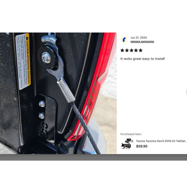 Toyota Tacoma Tundra ALL YEARS - TailGate Deck Lid Anti-Theft Security Stay Cable Lock + T40 3/8 Socket