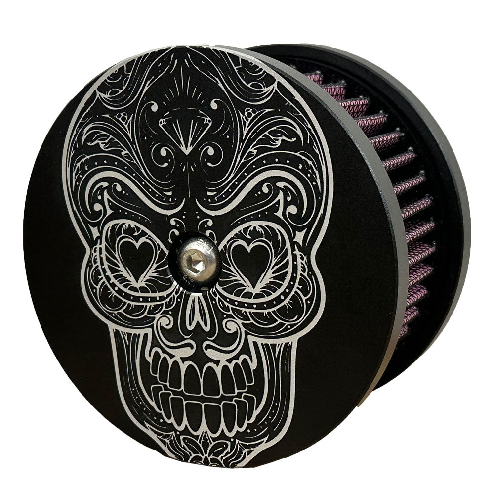 Super Sucker Intake Air Cleaner (Etched) Sugar Skull