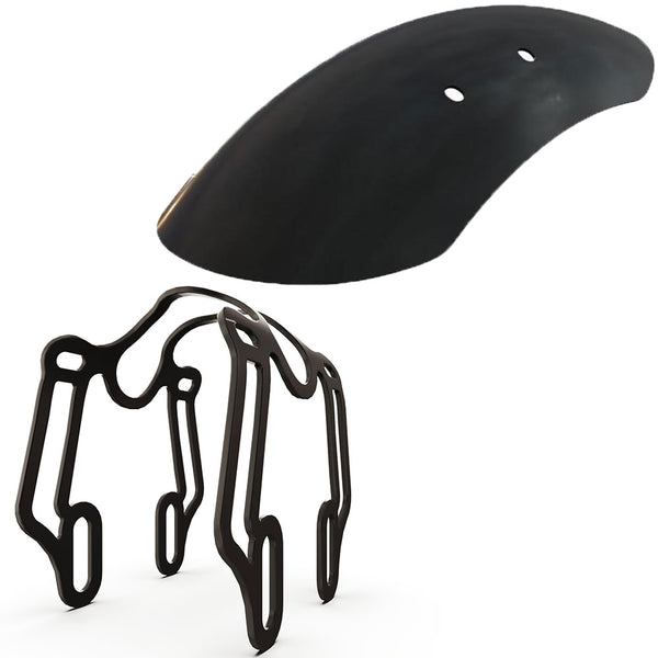 Triumph Bonneville T100 Front Fender Strut + Steel Black Front Fender
