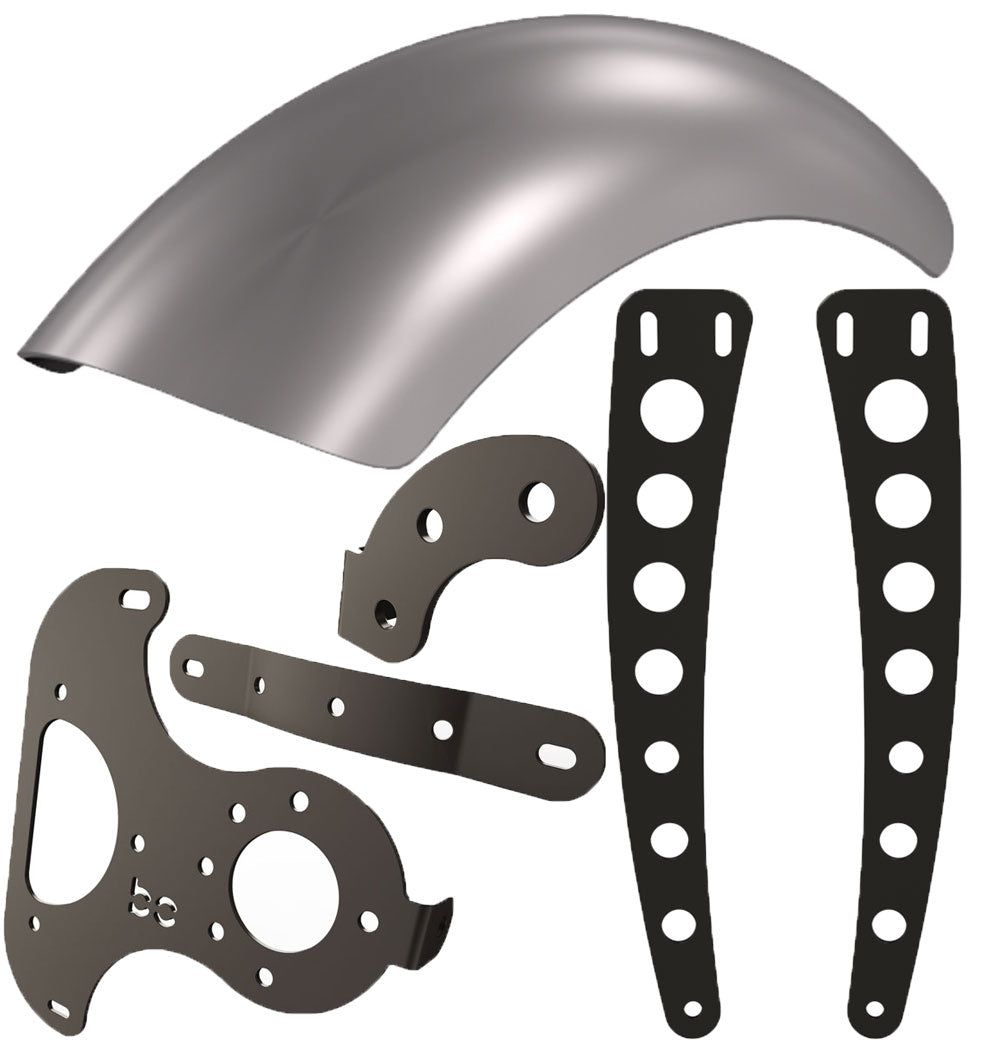 Kawasaki Vulcan vn900 Rear Fender Kit (STEEL) Fender Combo Kit (Rear Fender + Strut Bracket  + Left Bike Bracket  + Fender Bracket + WIDE HOLES)