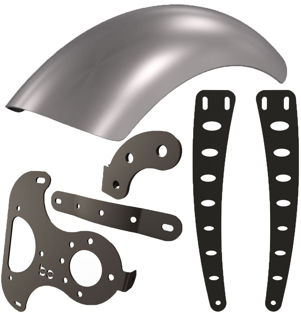 Kawasaki Vulcan vn900 Rear Fender Kit (STEEL) Fender Combo Kit (Rear Fender + Strut Bracket  + Left Bike Bracket  + Fender Bracket + WIDE OVAL)