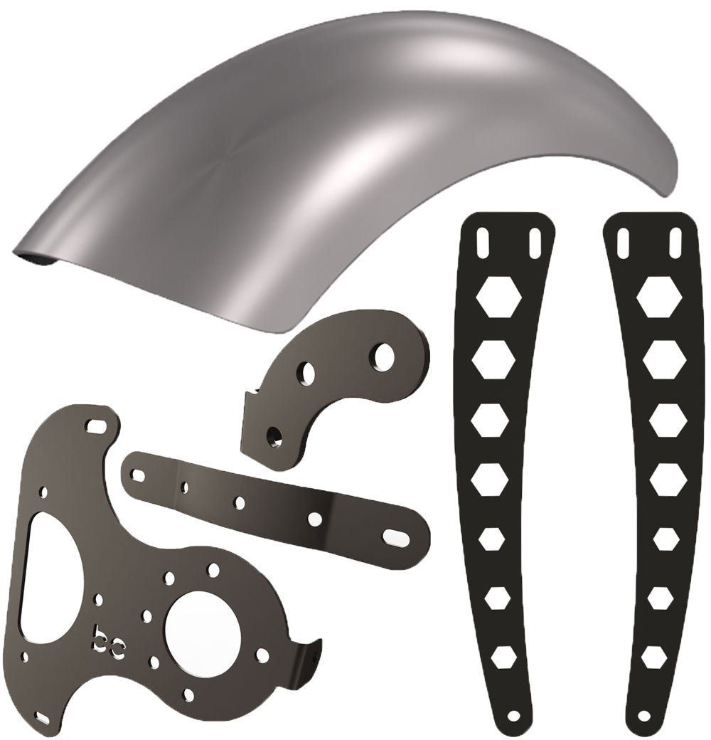 Kawasaki Vulcan vn900 Rear Fender Kit (STEEL) Fender Combo Kit (Rear Fender + Strut Bracket  + Left Bike Bracket  + Fender Bracket + WIDE HEXAGON)