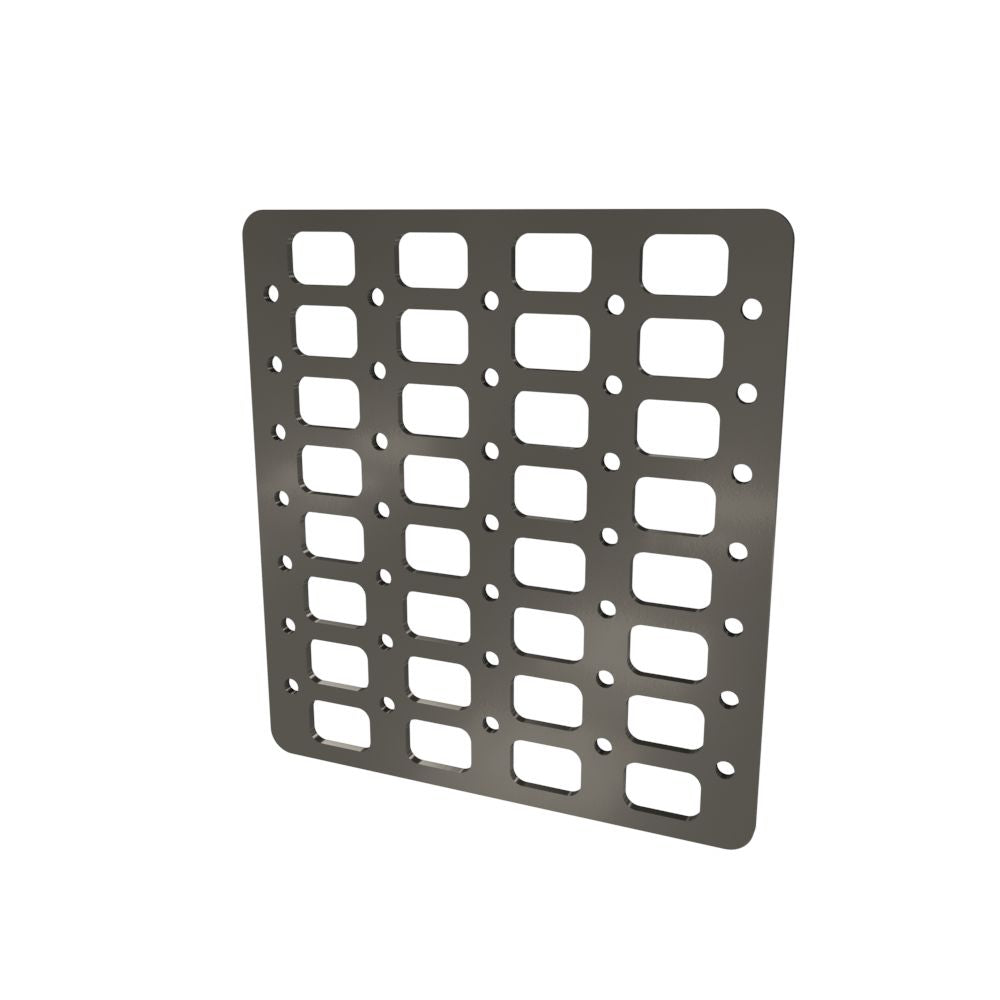 Multi-FIT Tactical Rigid MOLLE Panel (#4) 269mm x 294mm (RAW METAL)