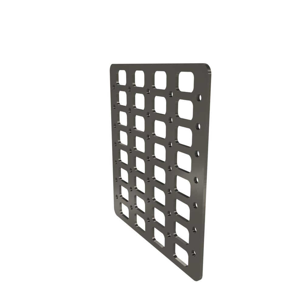 Multi-FIT Tactical Rigid MOLLE Panel (#4) 269mm x 294mm (RAW METAL)