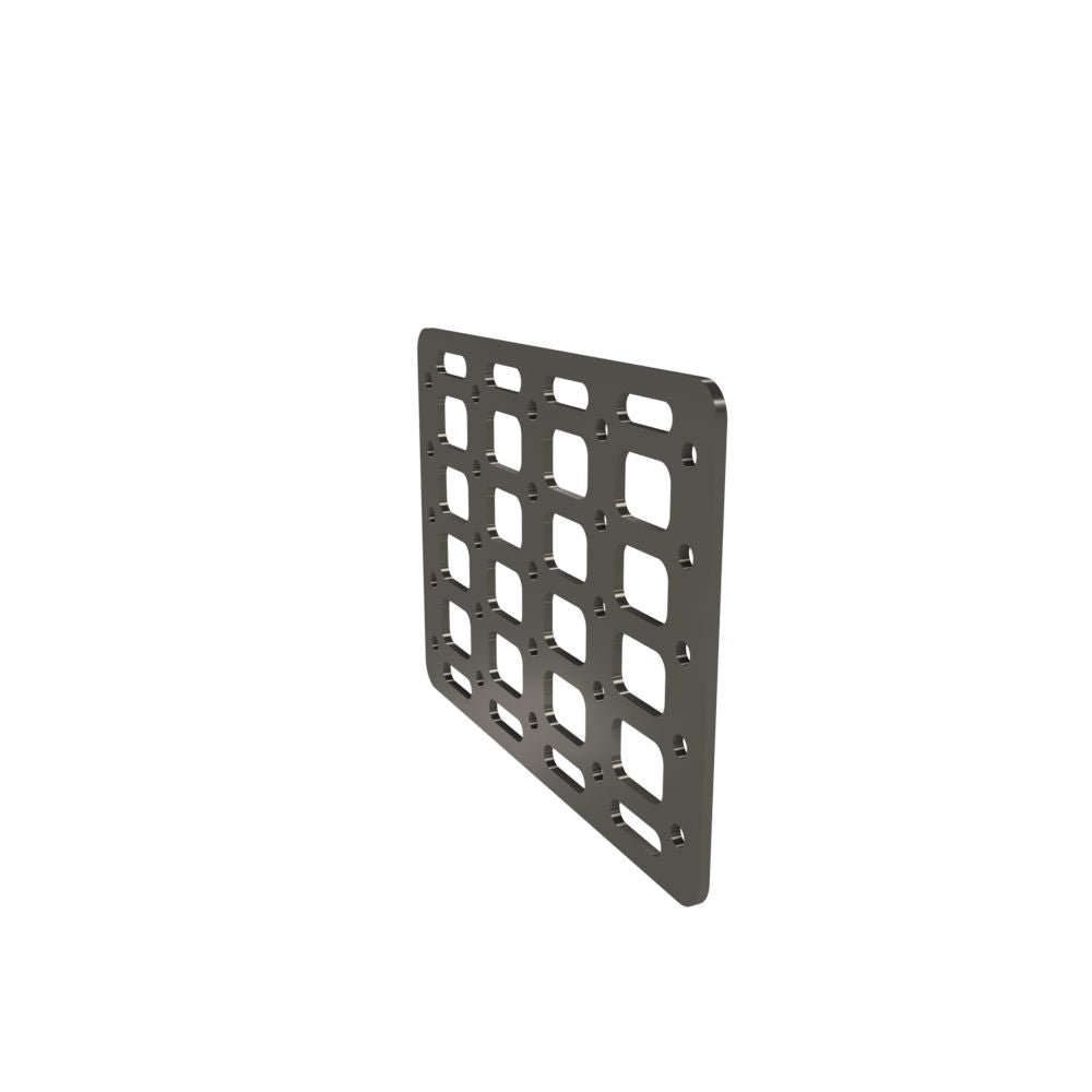 Multi-FIT Tactical Rigid MOLLE Panel (#6) 269mm x 194mm (RAW STEEL)