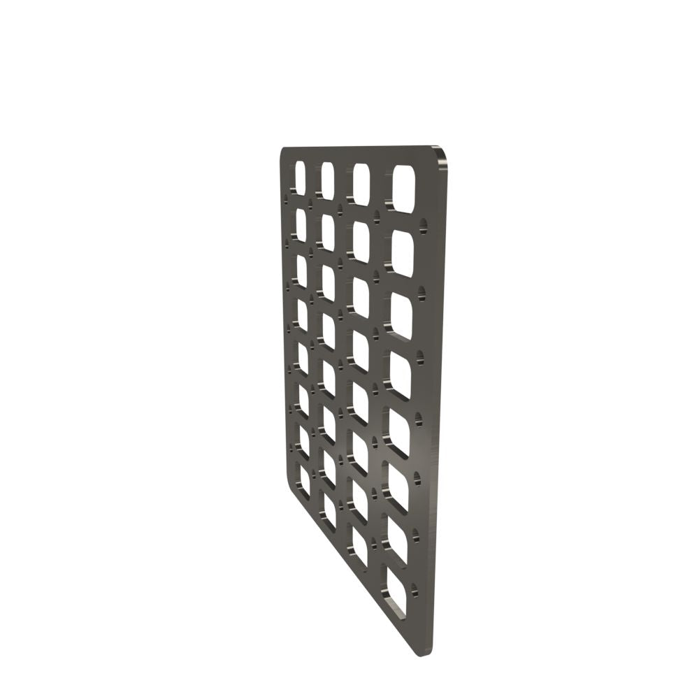 Multi-FIT Tactical Rigid MOLLE Panel (#4) 269mm x 294mm (RAW METAL)