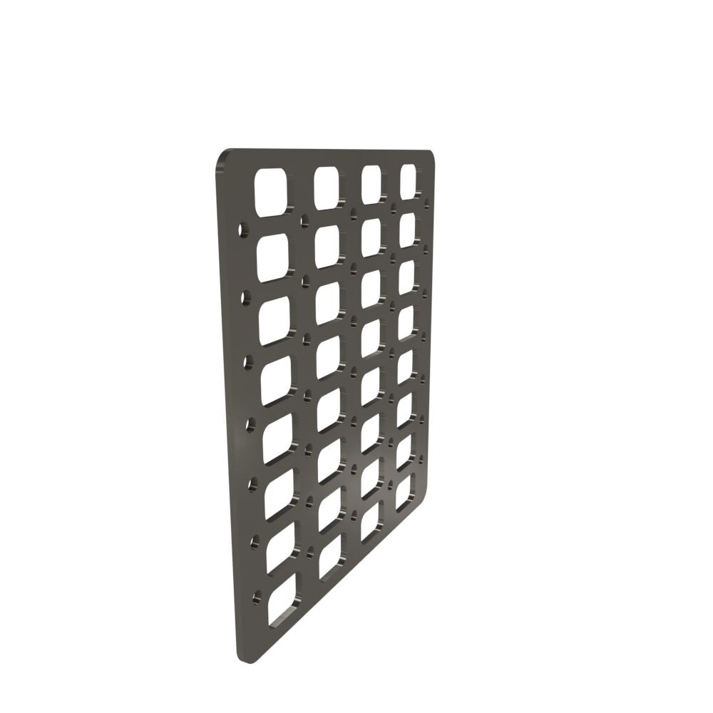 Multi-FIT Tactical Rigid MOLLE Panel (#4) 269mm x 294mm (RAW METAL)