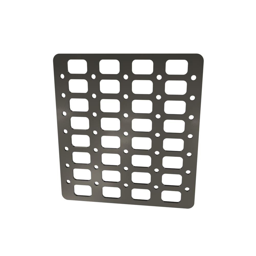 Multi-FIT Tactical Rigid MOLLE Panel (#4) 269mm x 294mm (RAW METAL)
