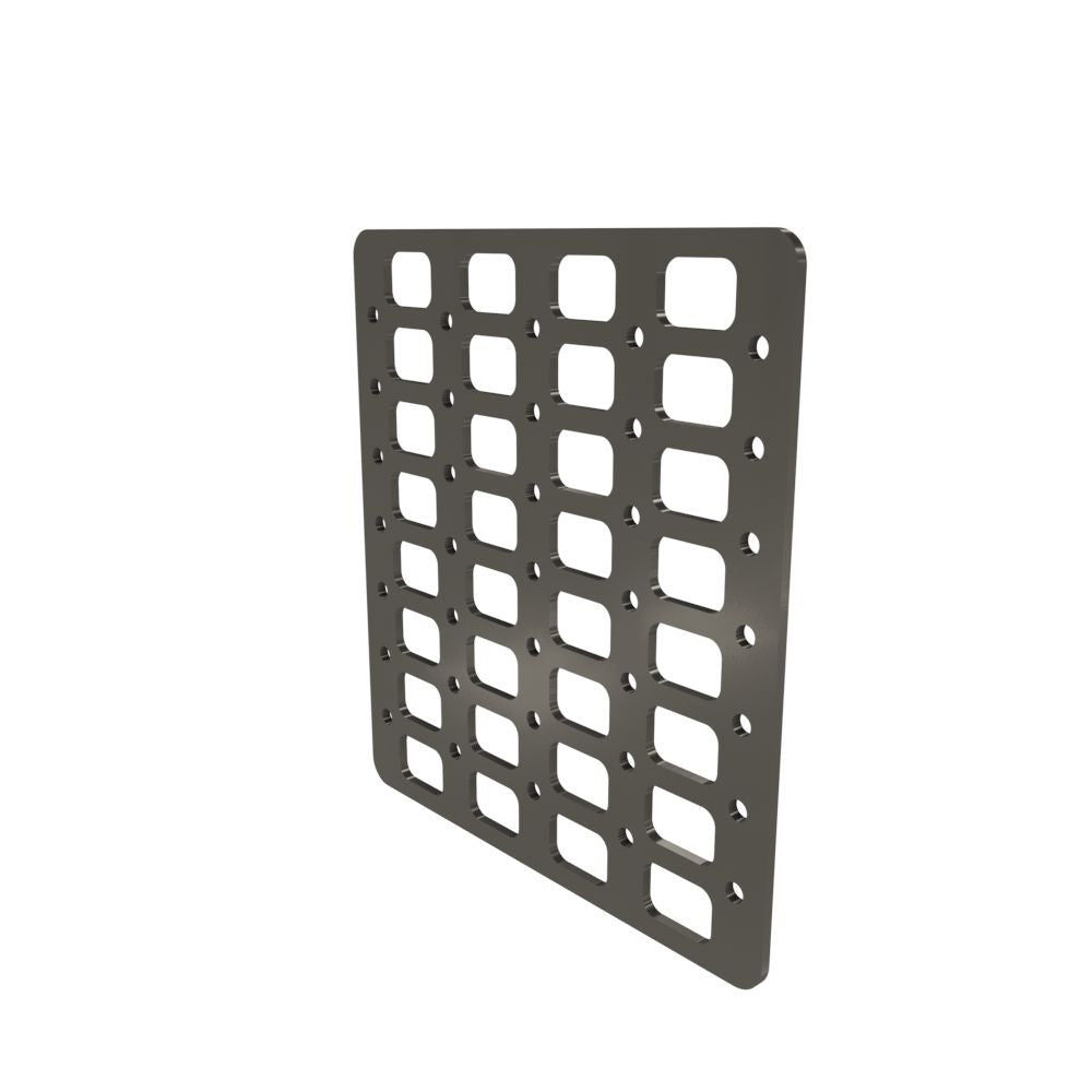 Multi-FIT Tactical Rigid MOLLE Panel (#4) 269mm x 294mm (RAW METAL)