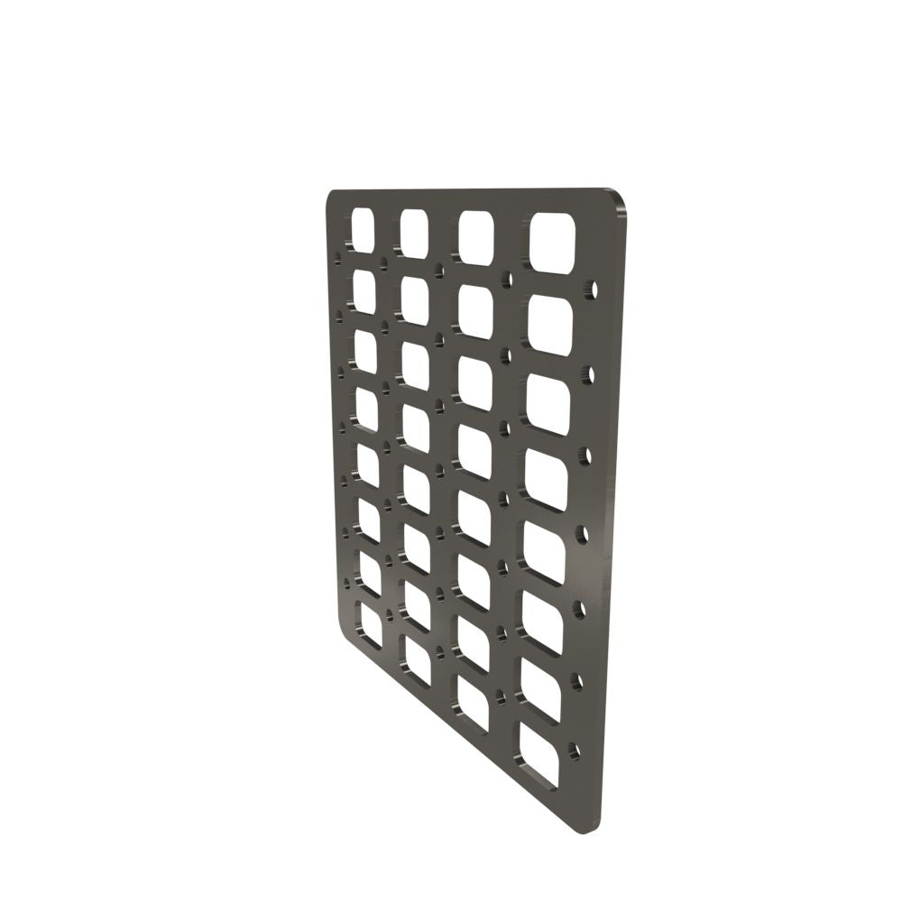 Multi-FIT Tactical Rigid MOLLE Panel (#4) 269mm x 294mm (RAW METAL)