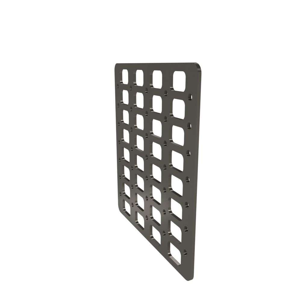 Multi-FIT Tactical Rigid MOLLE Panel (#4) 269mm x 294mm (RAW METAL)