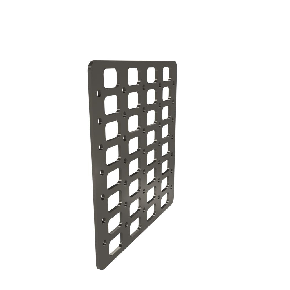 Multi-FIT Tactical Rigid MOLLE Panel (#4) 269mm x 294mm (RAW METAL)
