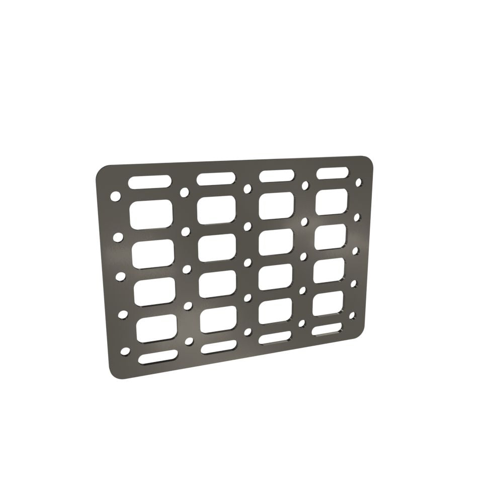 Multi-FIT Tactical Rigid MOLLE Panel (#6) 269mm x 194mm (RAW STEEL)