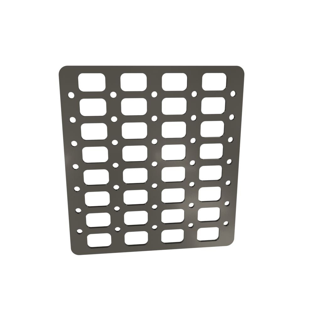 Multi-FIT Tactical Rigid MOLLE Panel (#4) 269mm x 294mm (RAW METAL)