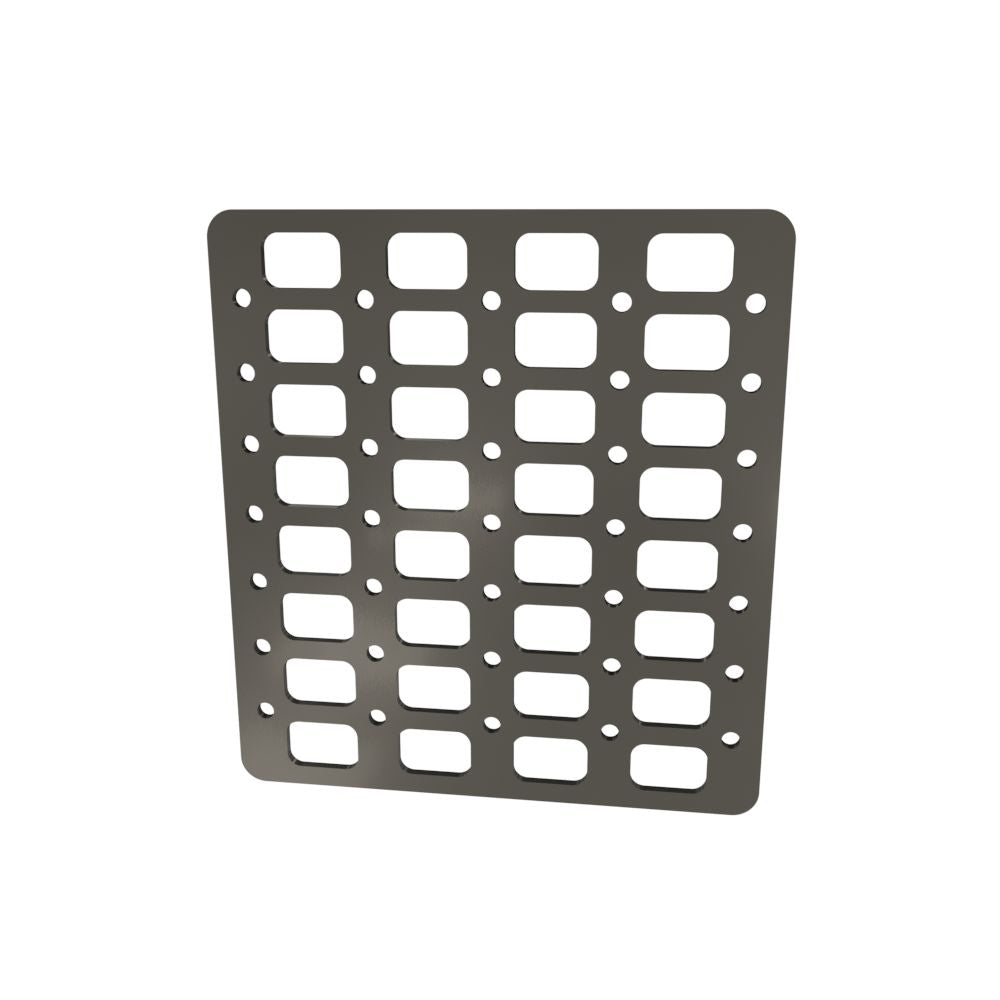 Multi-FIT Tactical Rigid MOLLE Panel (#4) 269mm x 294mm (RAW METAL)