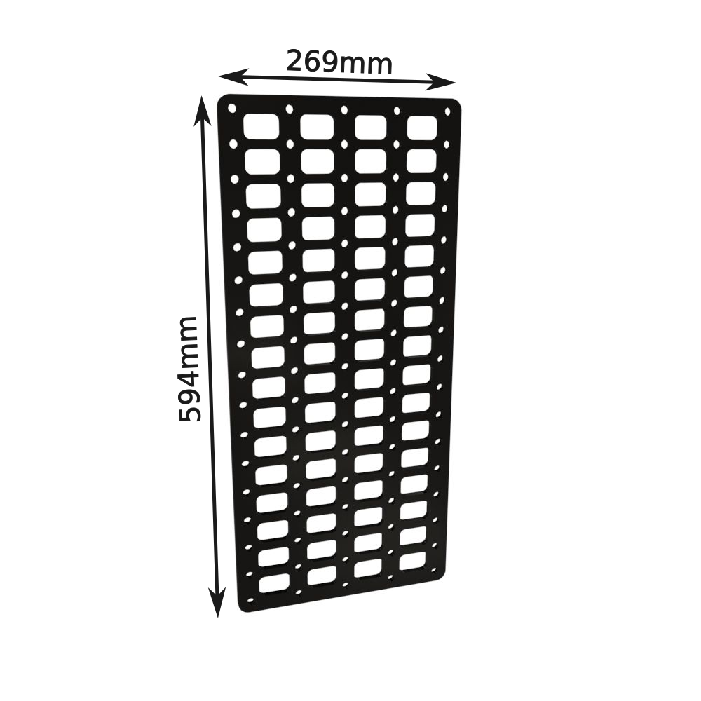 Multi-FIT Tactical Rigid Molle Panel (#2) 269mm x 594mm (RAW METAL ...